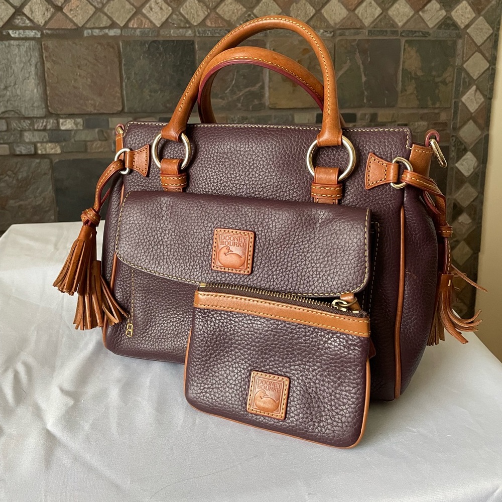 Dooney and Bourke plum leather purse and change purse